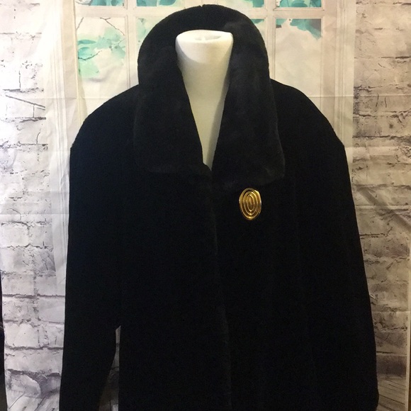 London Fog Jackets & Blazers - London Fog faux fur black coat